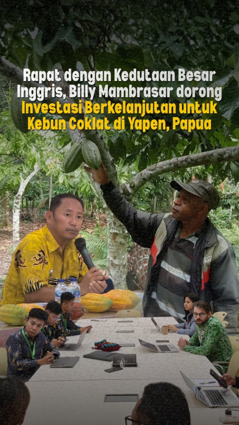 Billy Mambrasar, putra asli Papua yang kini menjabat sebagai Anggota Komite Eksekutif Presiden RI untuk OTSUS Papua, sekaligus Peneliti Kebijakan Ekonomi di Pusat Kajian Daya Saing ASEAN di Batam, temui langsung The Secretary of Climate Change and Low Carbon Policy