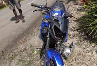 Dok. Polres Jayapura

Barang bukti sepeda motor Yamaha Vixion yang alami kecelakaan lalu lintas mengakibatkan balita usia 5 tahun meninggal dunia terjadi di Jalan Poros Kampung Yansu, Distrik Kemtuk Gresi, Kabupaten Jayapura, Selasa (27/9/2026)